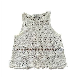 White Knitted/crochet tank top